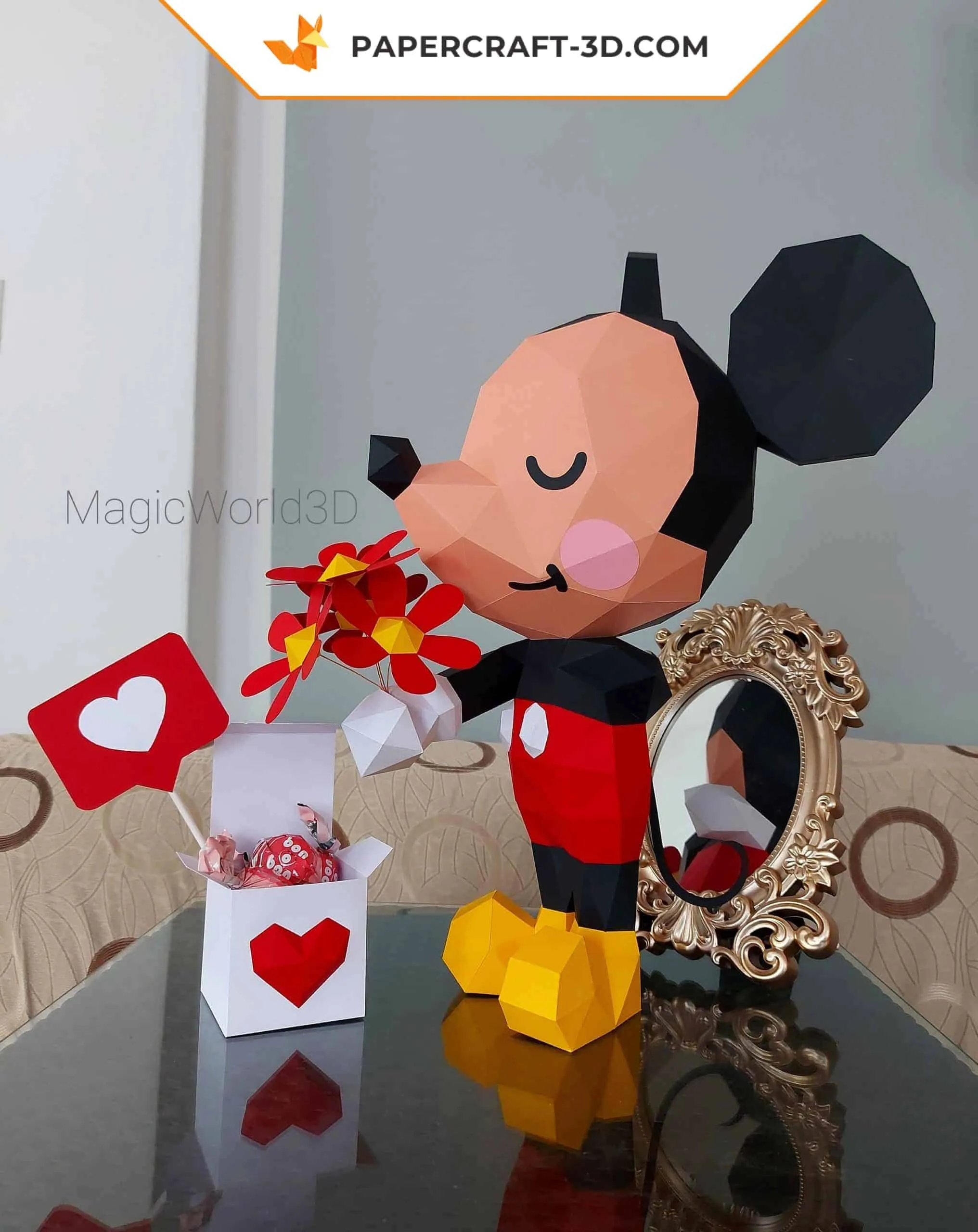 Papercraft Mickey et Minnie en origami 3D – Image 5