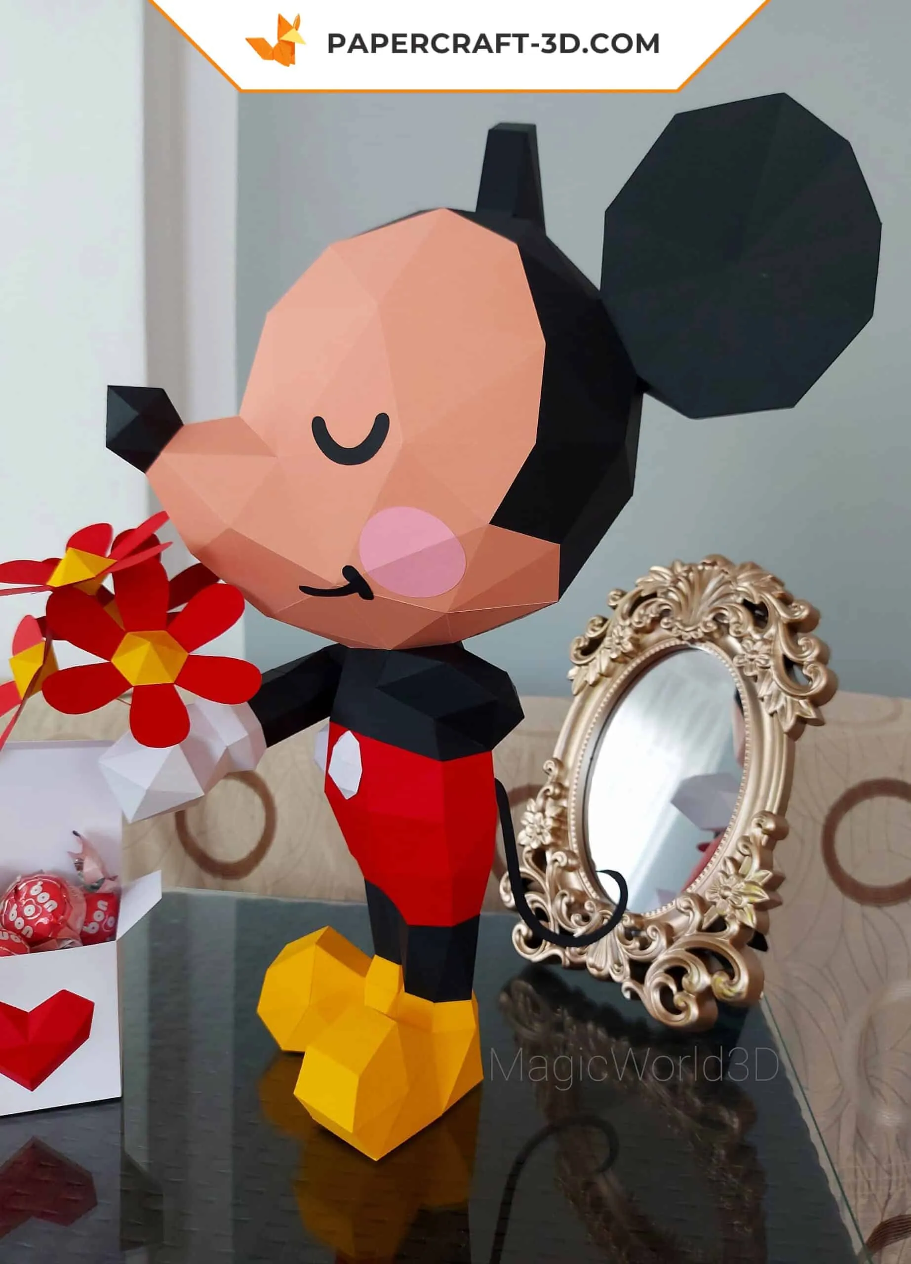 Papercraft Mickey et Minnie en origami 3D – Image 7