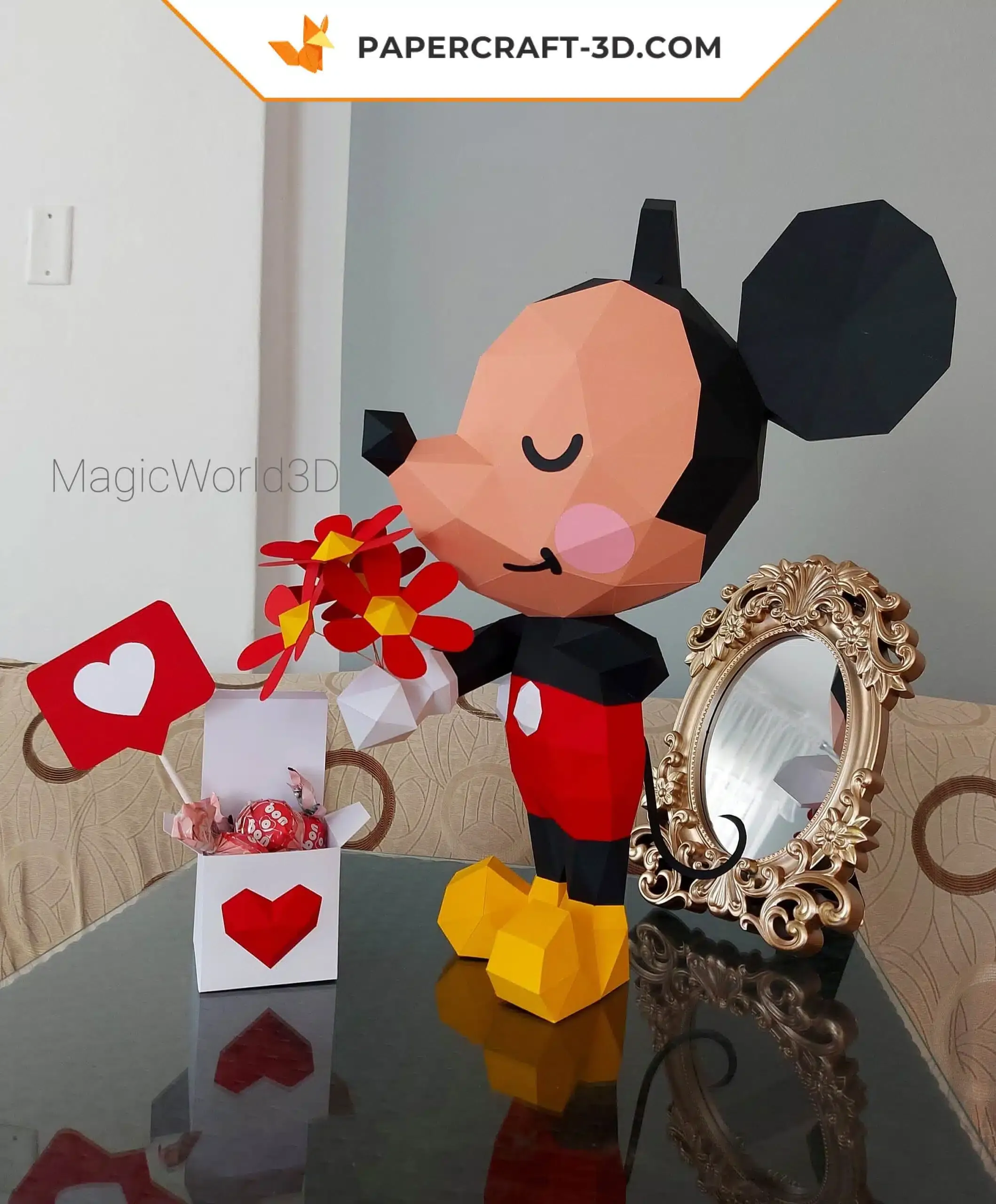 Papercraft Mickey et Minnie en origami 3D – Image 8