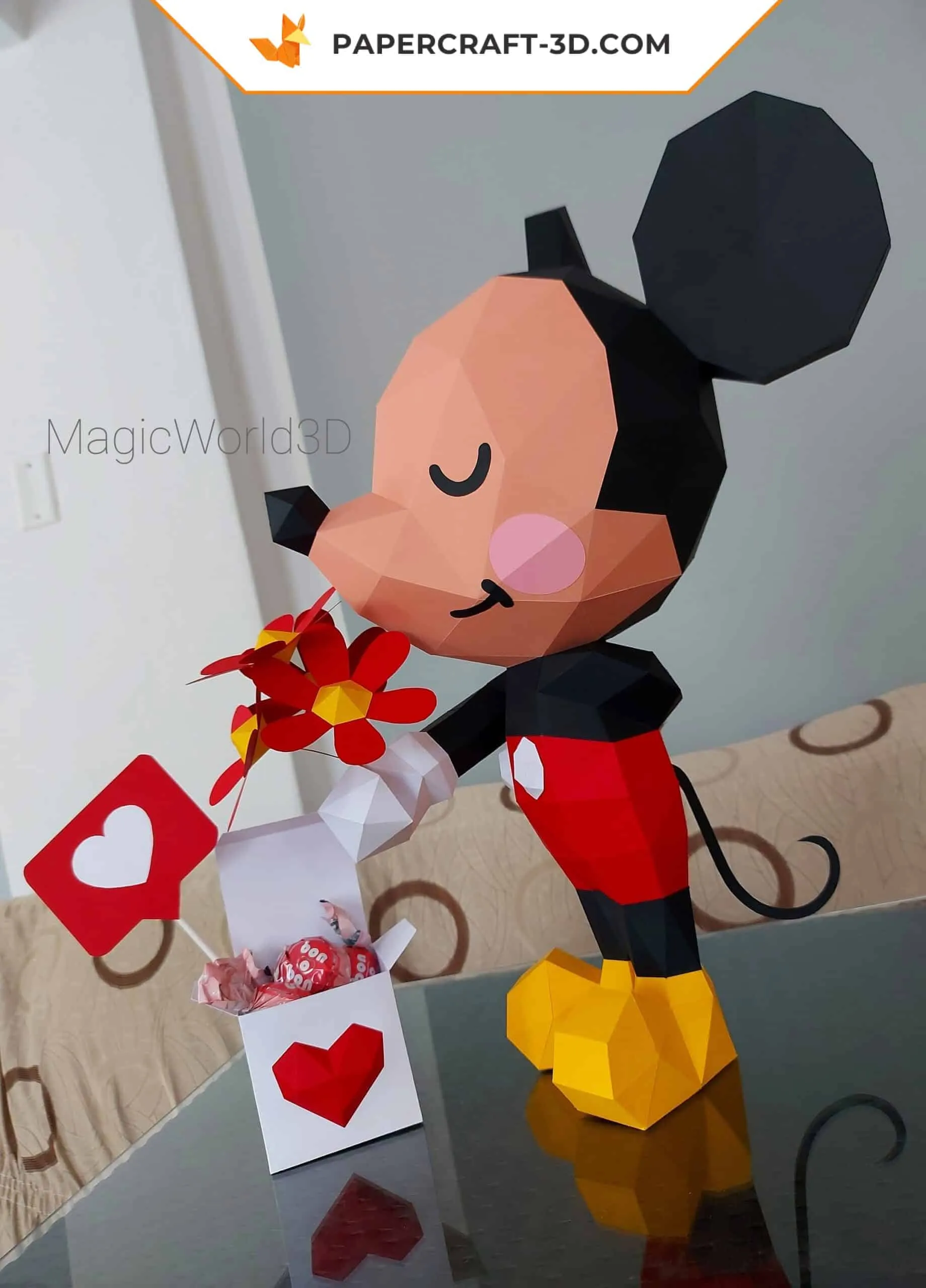 Papercraft Mickey et Minnie en origami 3D – Image 9