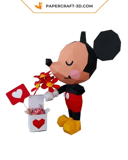Papercraft Mickey et Minnie en origami 3D