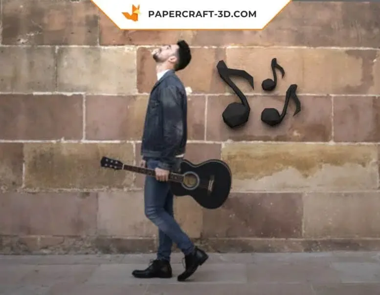 Papercraft notes de musique clé de sol en origami – Image 3