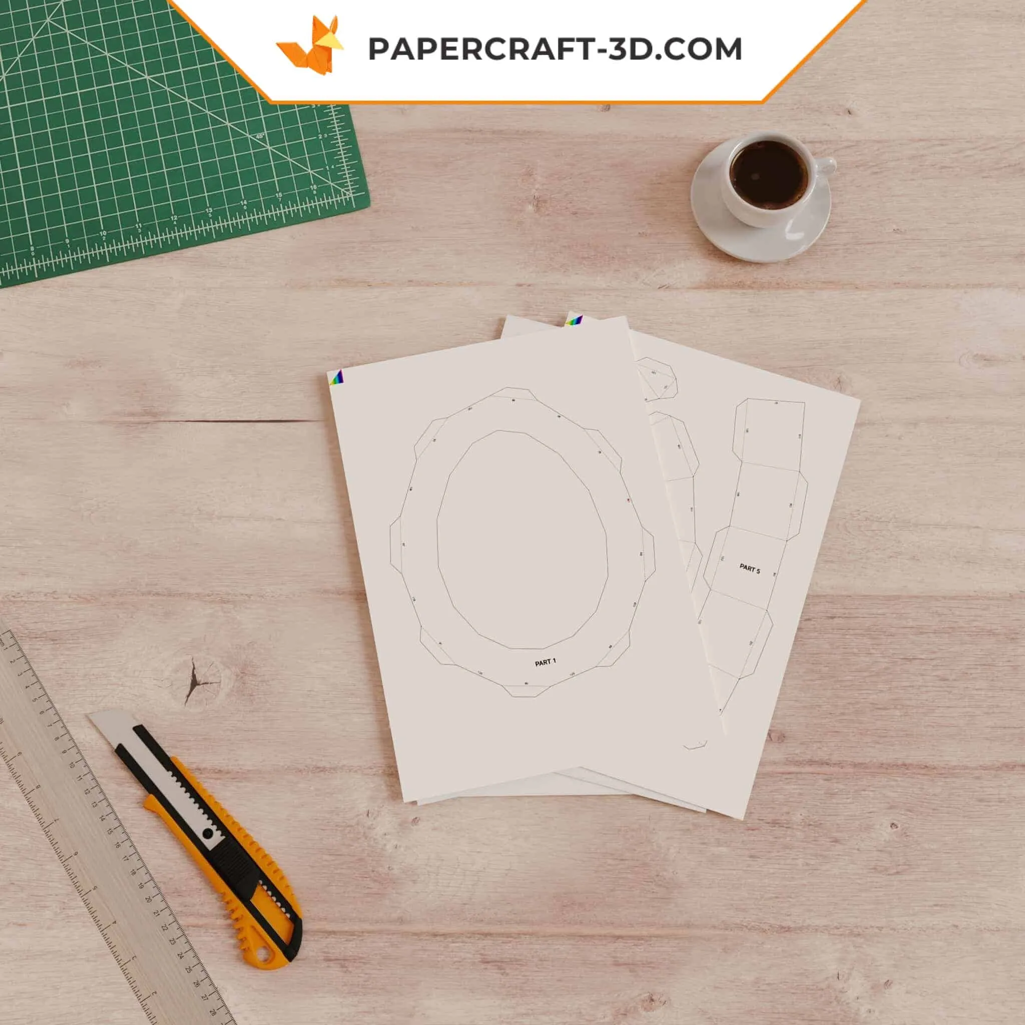 Papercraft œufs muraux de Pâques en origami 3D – Image 5