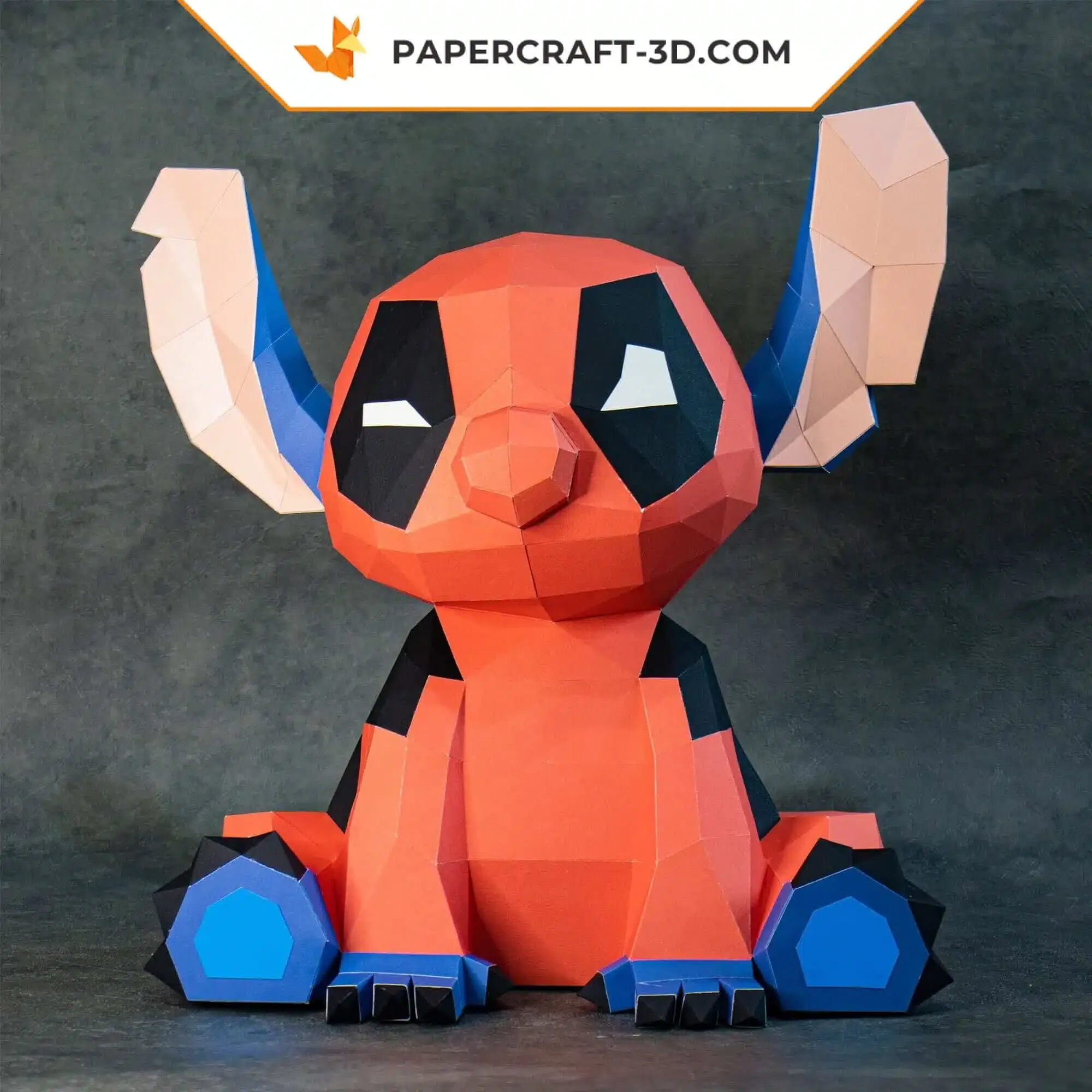 Papercraft de Stitch Deadpool en origami 3D