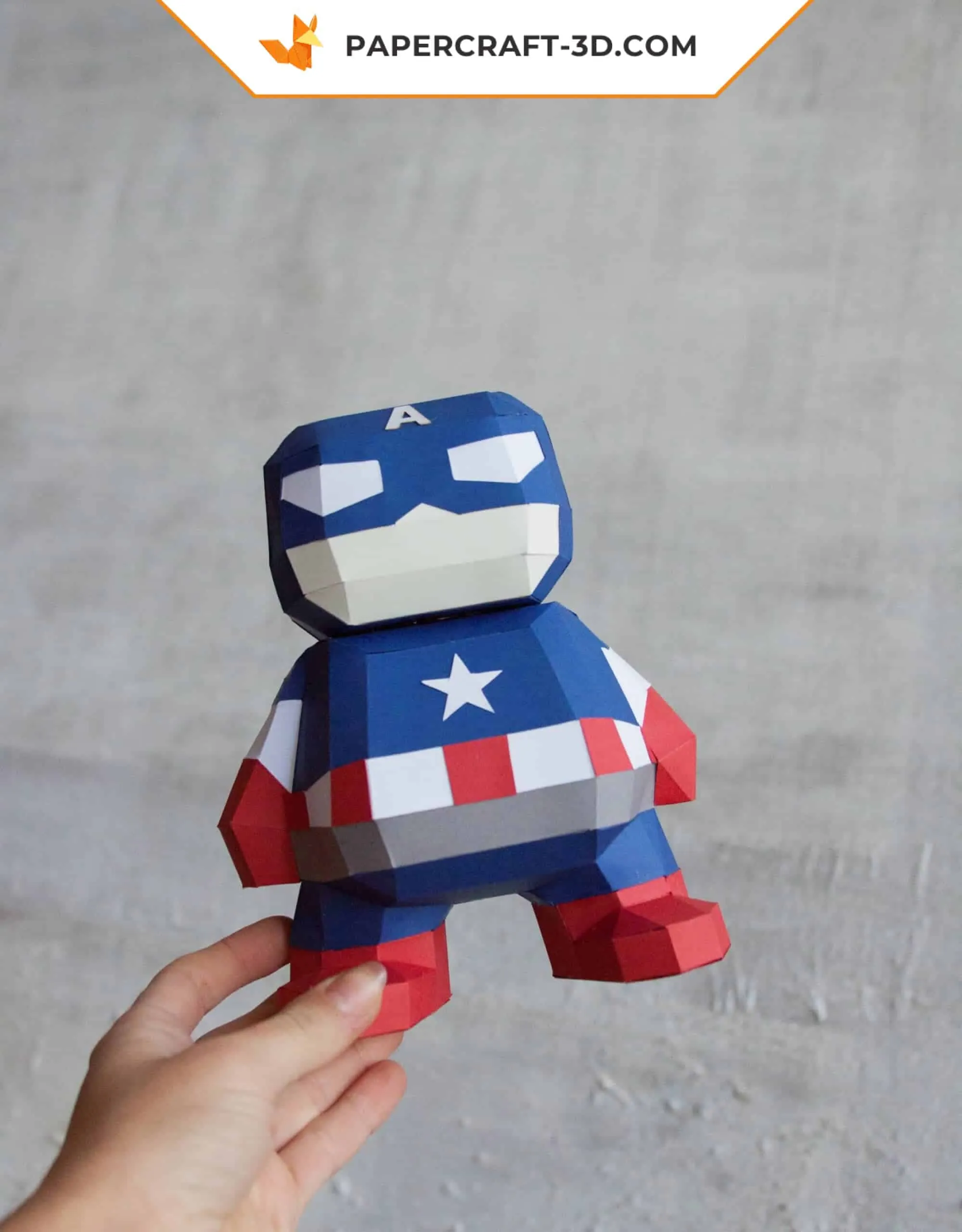 Papercraft captain américa Marvel en origami 3D – Image 3