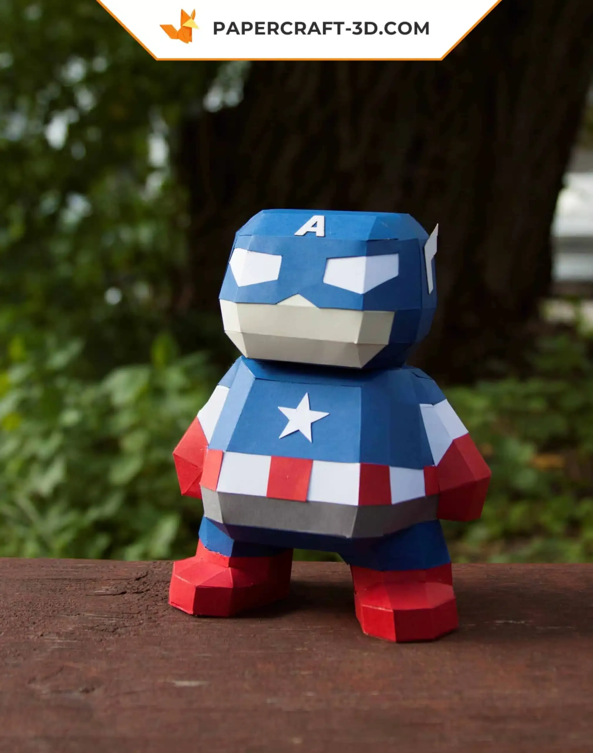 Papercraft captain américa Marvel en origami 3D