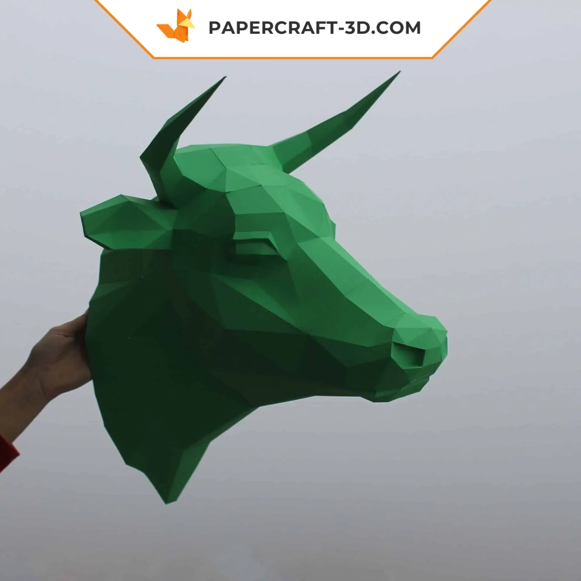 Papercraft tête de taureau en origami 3D – Image 8