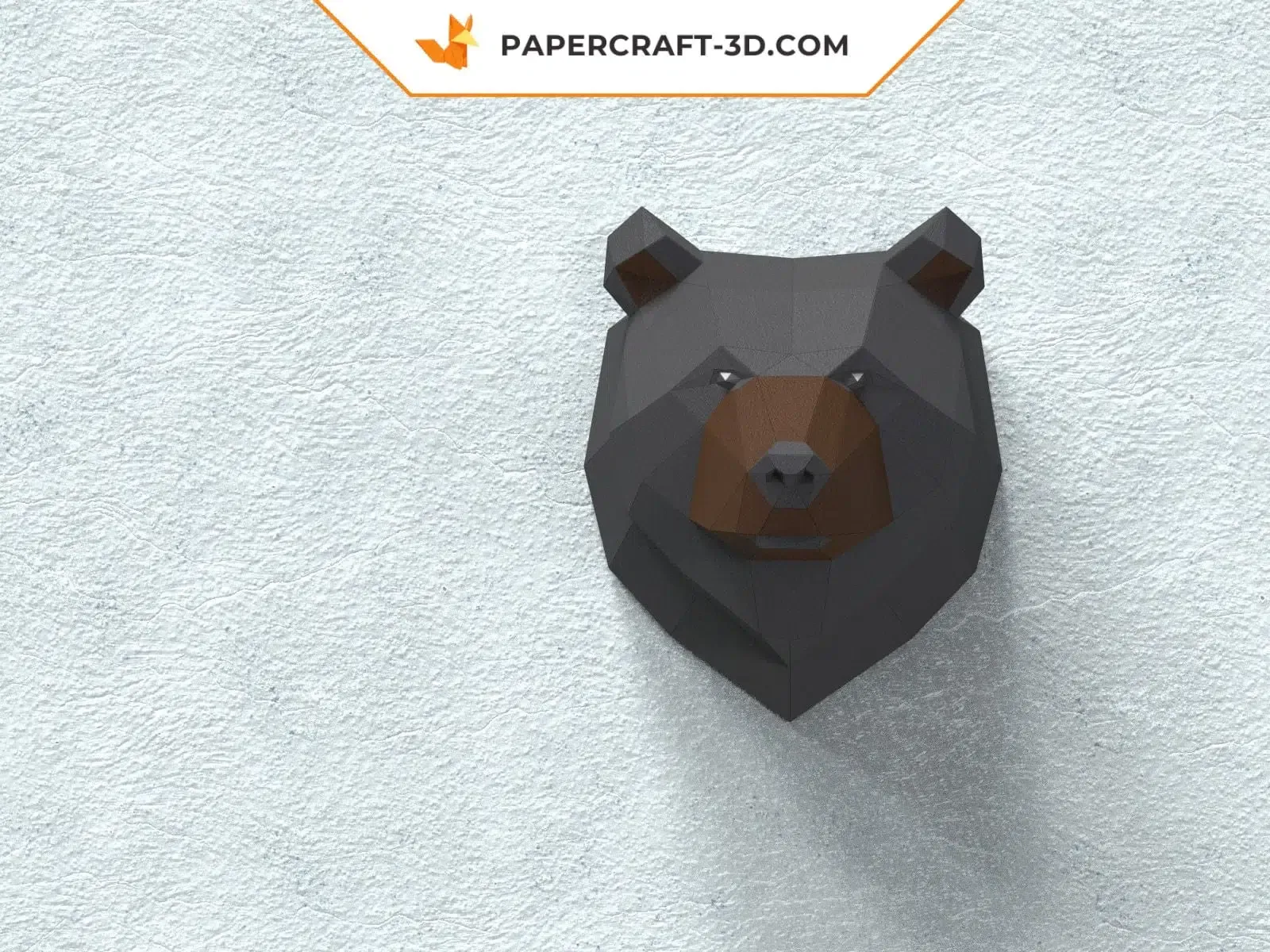Papercraft trophée grizzly en origami 3D – Image 3