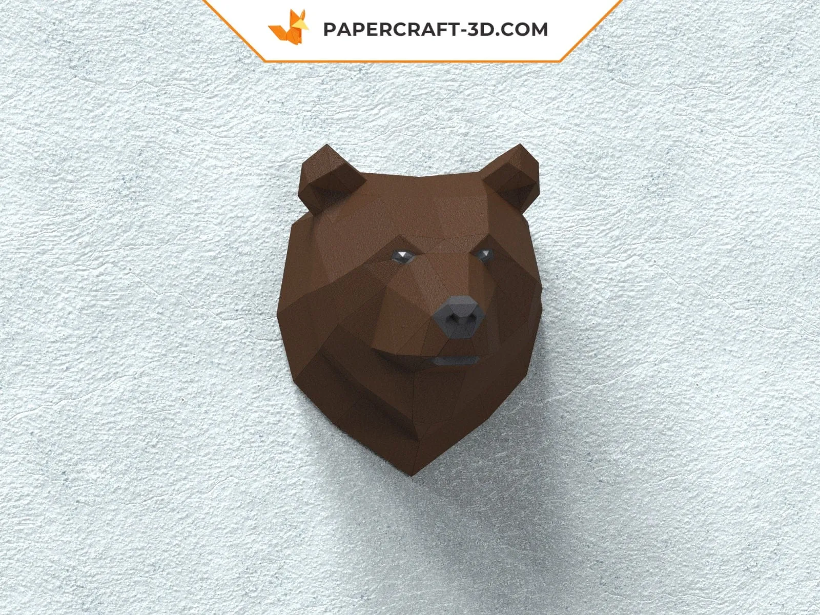 Papercraft trophée grizzly en origami 3D – Image 5
