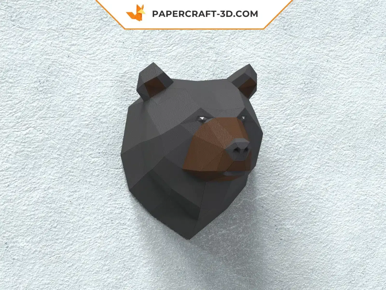 Papercraft trophée grizzly en origami 3D