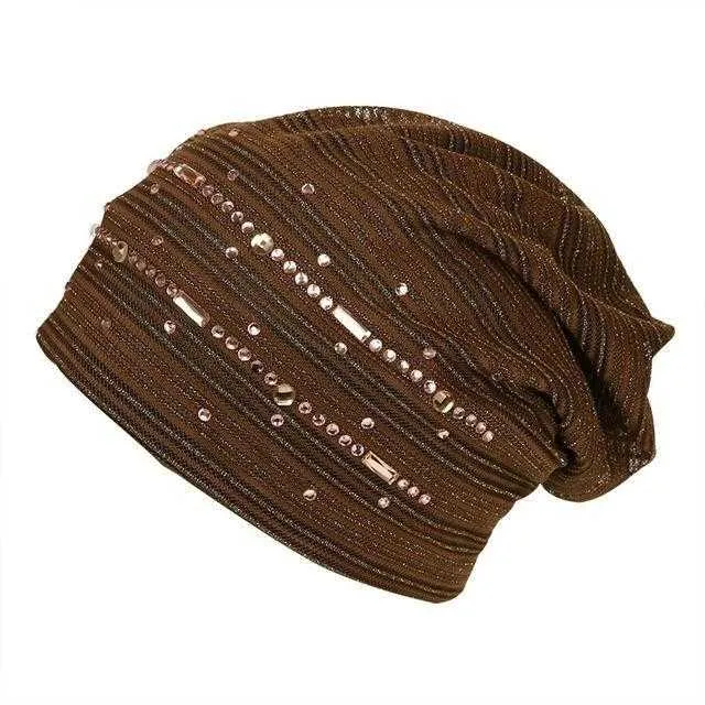 Bonnet Élégant en Tricot et Strass – Image 4
