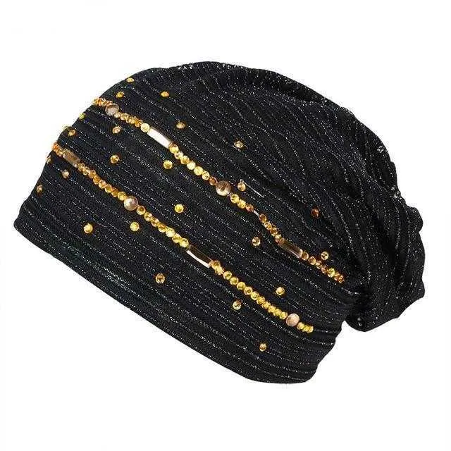 Bonnet Élégant en Tricot et Strass – Image 5