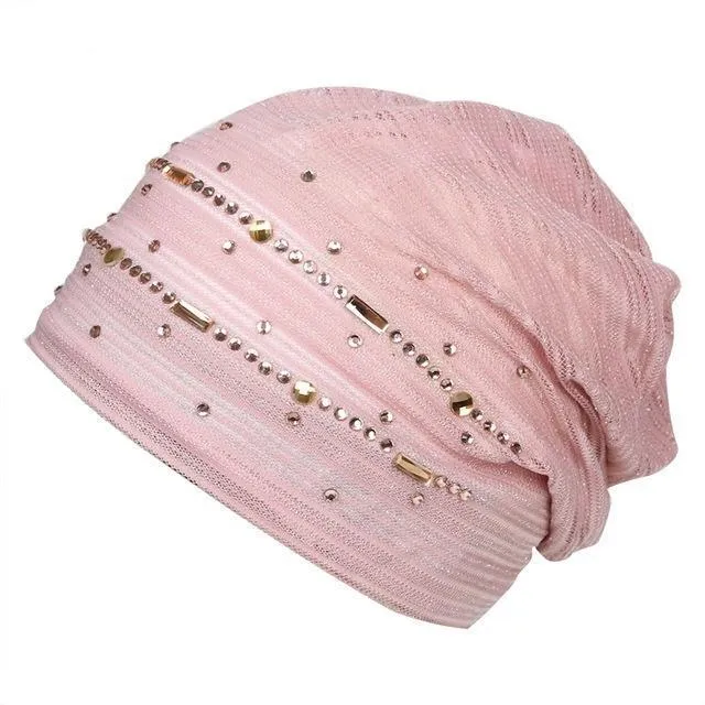 Bonnet Élégant en Tricot et Strass