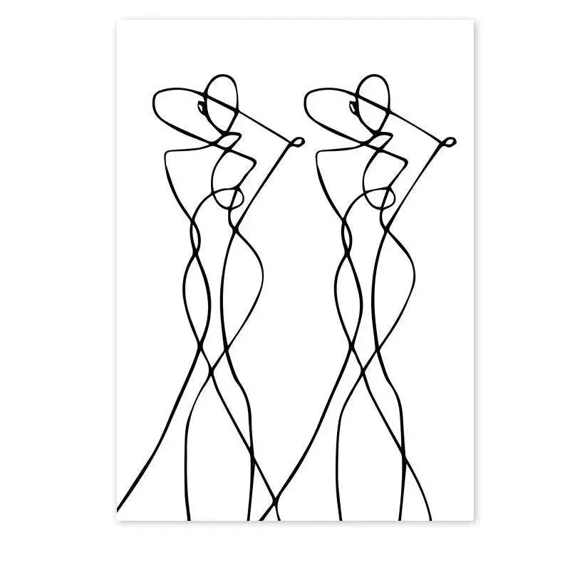 Peinture femme ligne continue