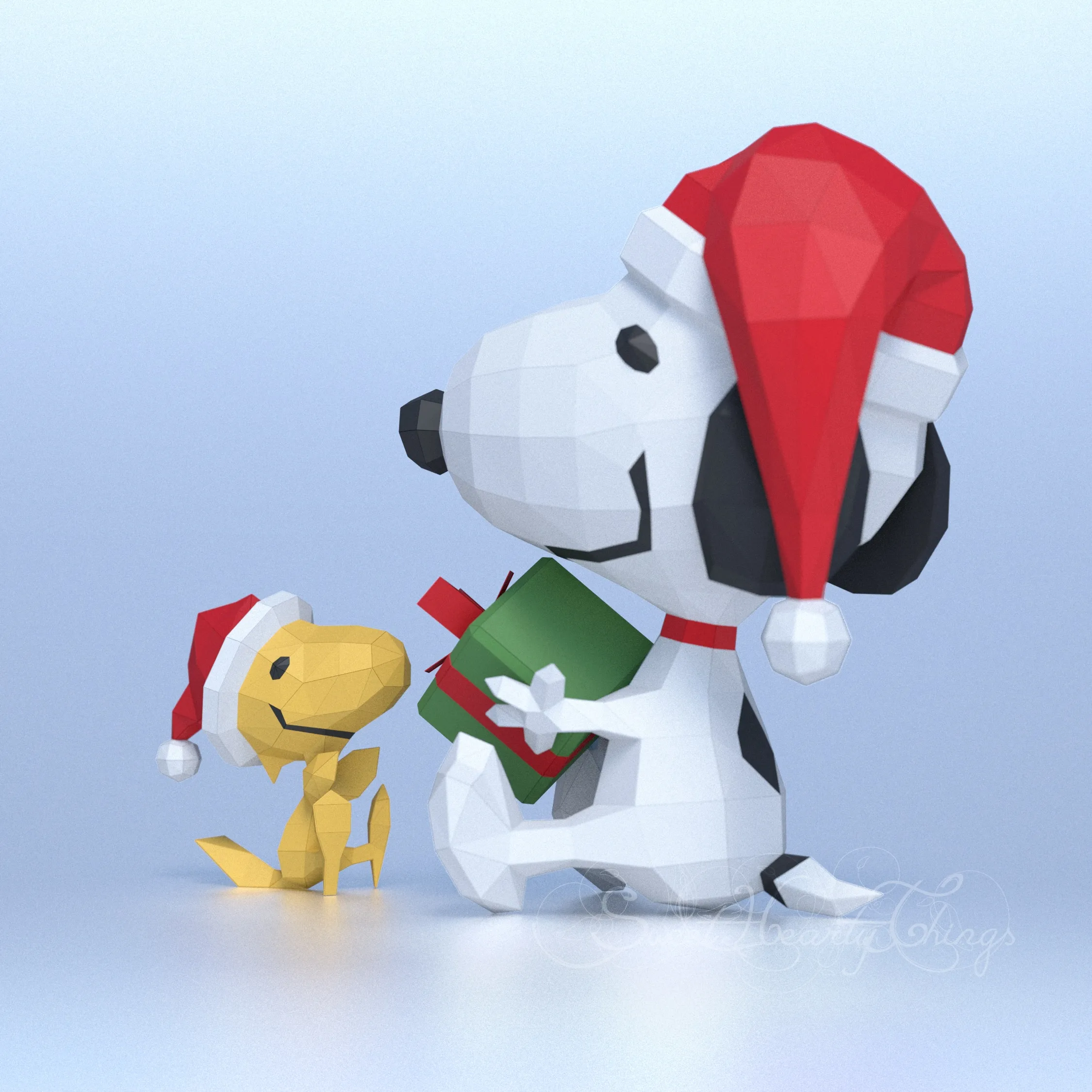Papercraft Snoopy de Noël en origami – Image 3