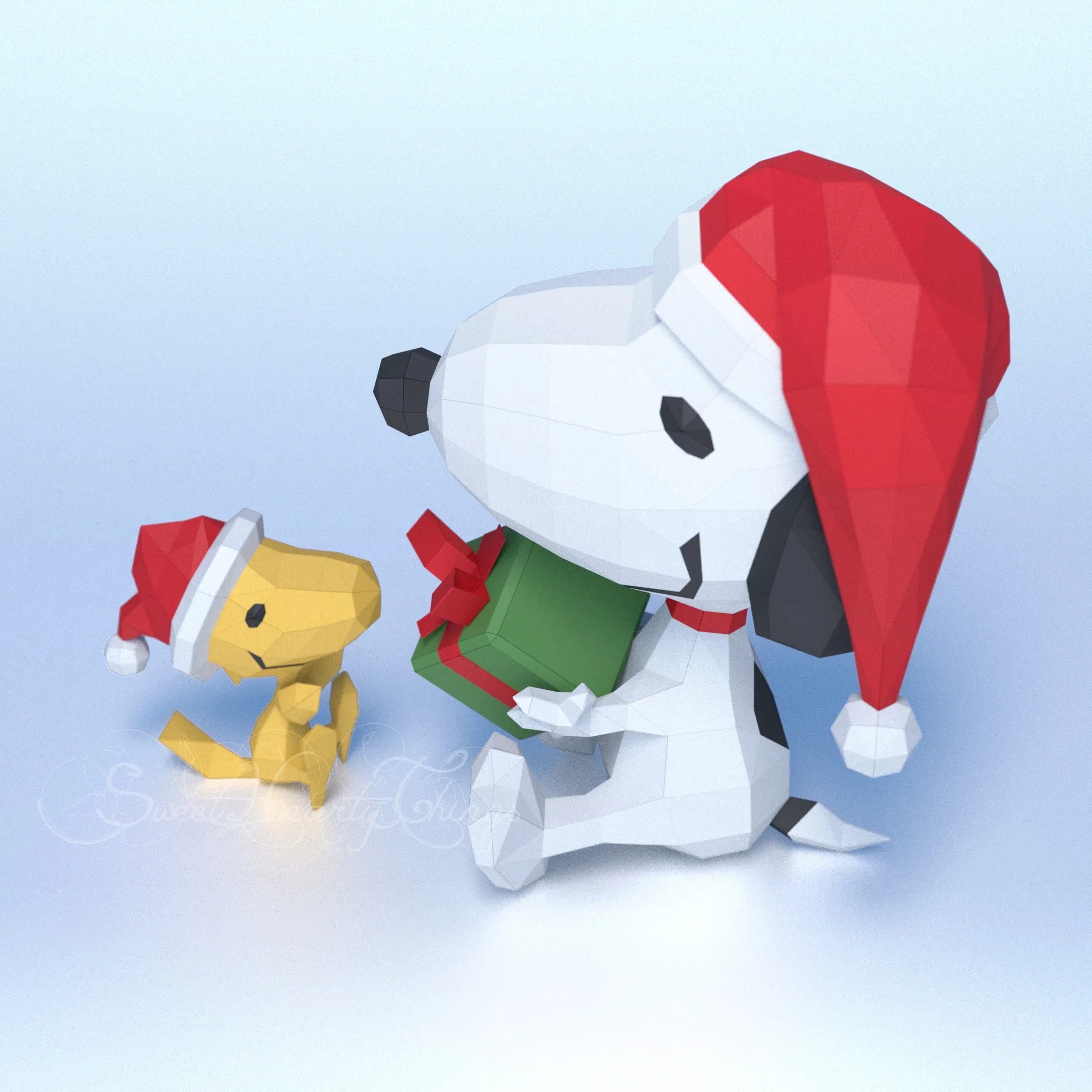 Papercraft Snoopy de Noël en origami – Image 5