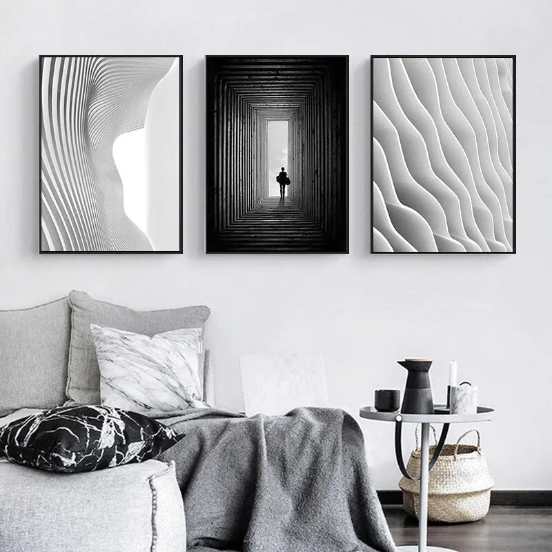 Tableau Abstrait Noir et Blanc – Image 8