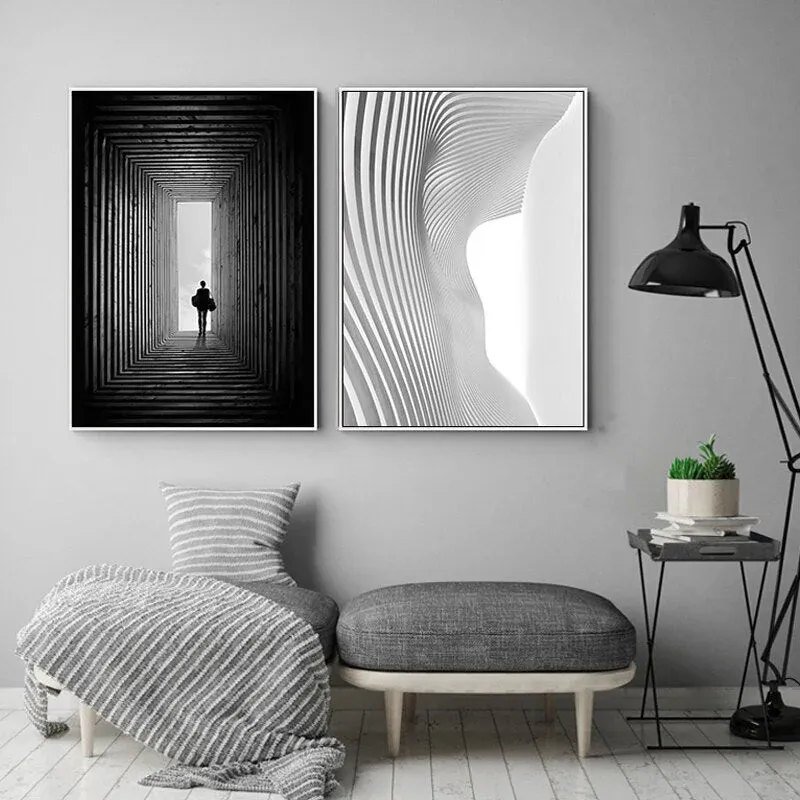 Tableau Abstrait Noir et Blanc – Image 5