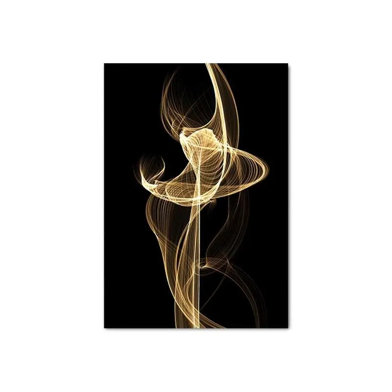 Tableau Abstrait Noir et Or – Image 5