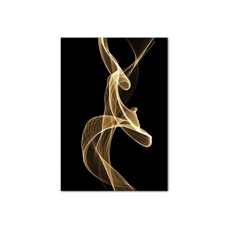 Tableau Abstrait Noir et Or – Image 7