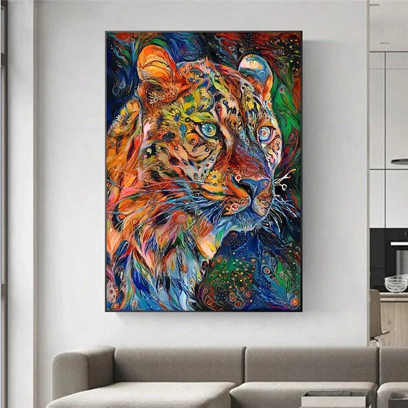 Tableau Léopard Coloré