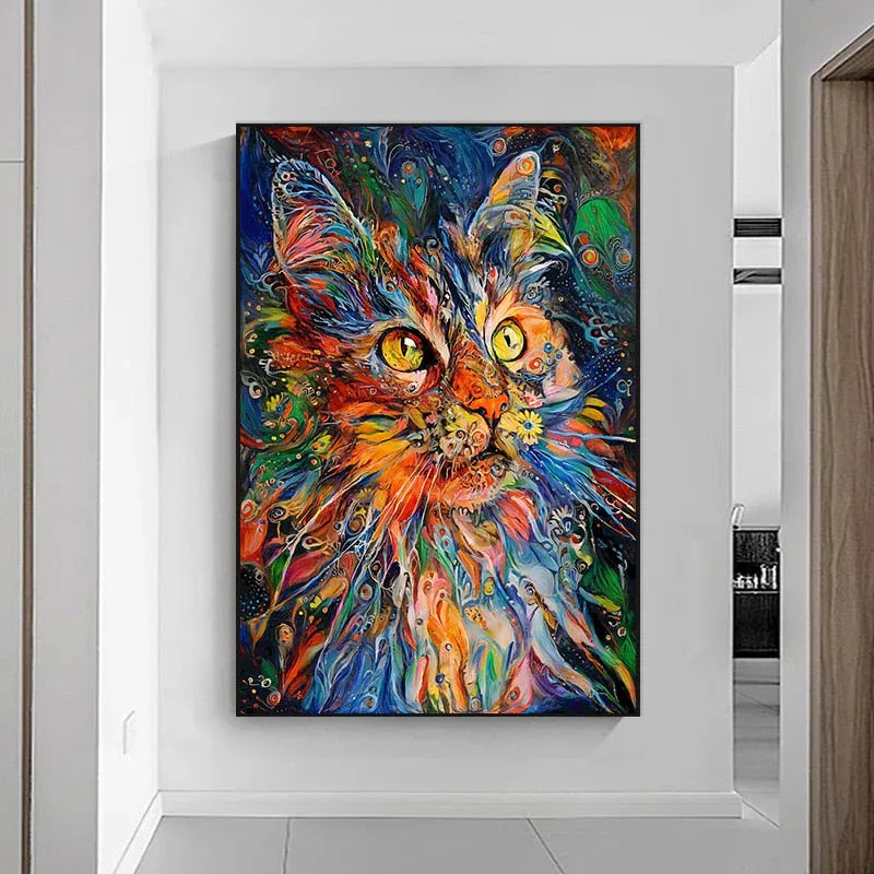 Tableau mural chat pop art