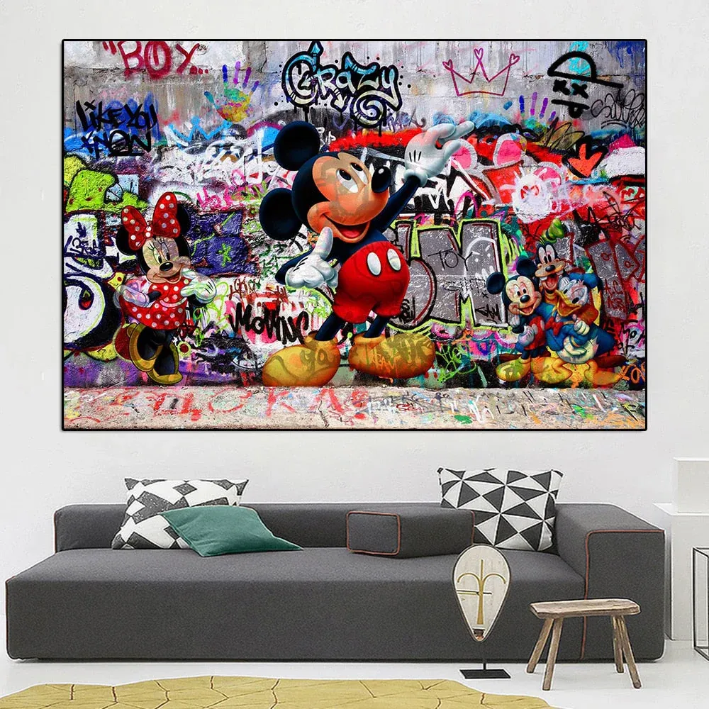 Tableau Street Graffiti Pop Art Mickey
